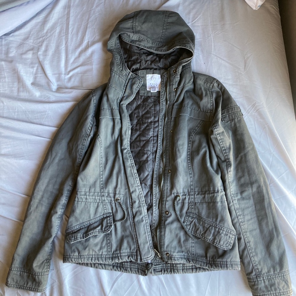 Olive Green Coat. Perfect for Fall and Winter.